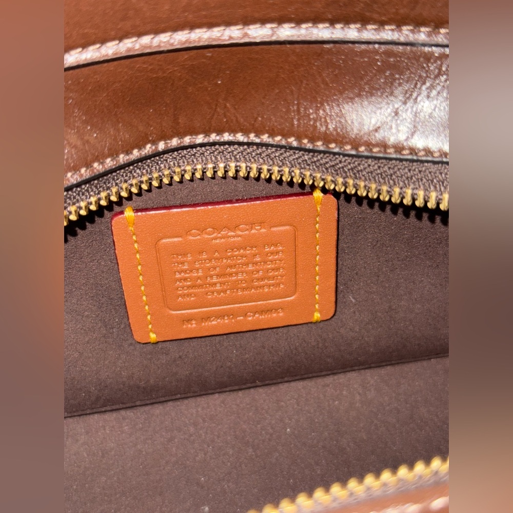 Coach Empire Carryall Bag 34 Glazed Leather Brass/Maple - Picture 5 of 16